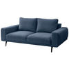 2-SITZER-SOFA Webstoff Dunkelblau  - Schwarz/Dunkelblau, MODERN, Textil/Metall (202/89/115cm) - MID.YOU