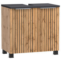 Waschbeckenunterschrank 60/54/35 cm  - Eiche Wotan/Schwarz, MODERN, Holzwerkstoff/Kunststoff (60/54/35cm) - Held