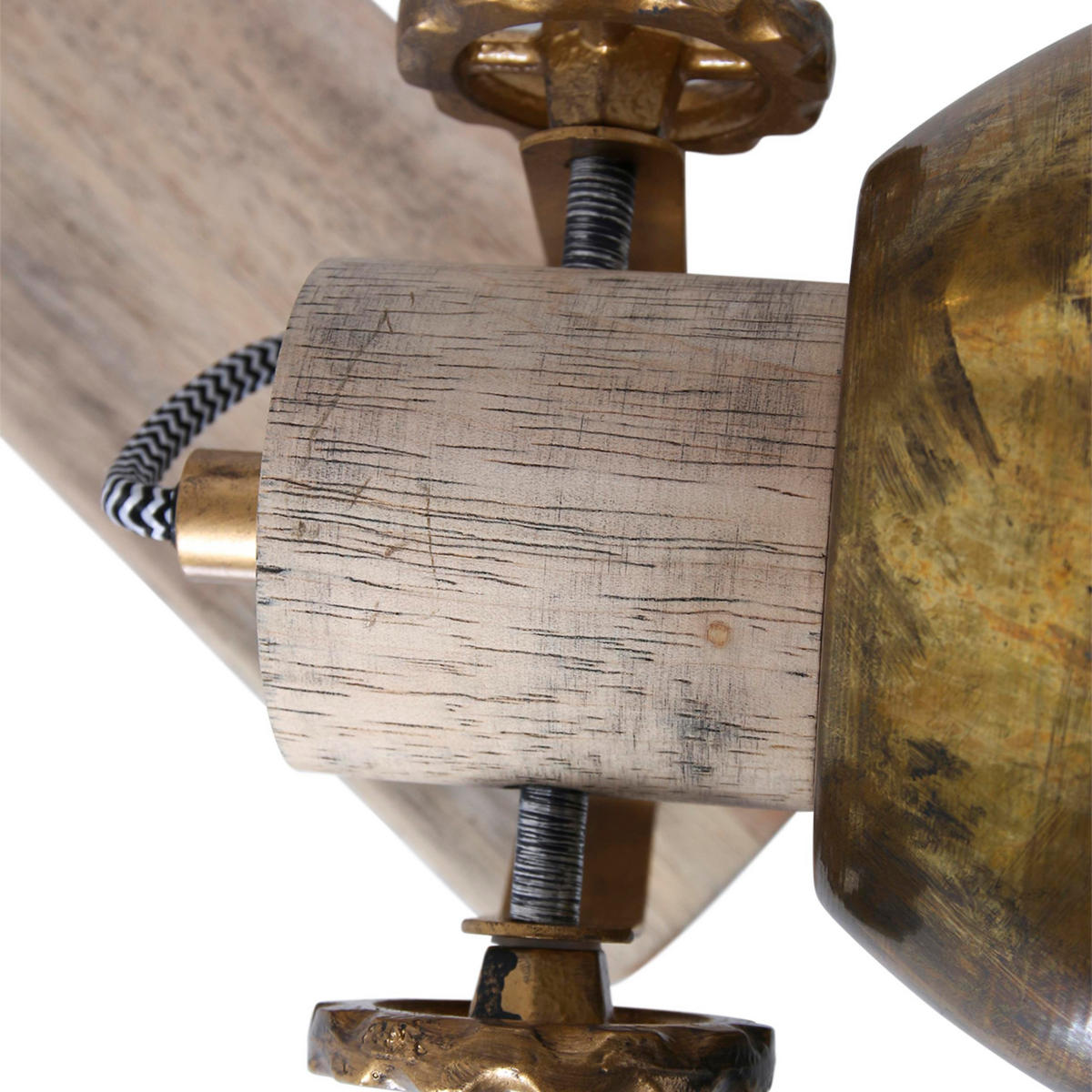 DECKENSPOTS - Bronzefarben/Kupferfarben, Trend, Holz/Metall (59/19/23cm)