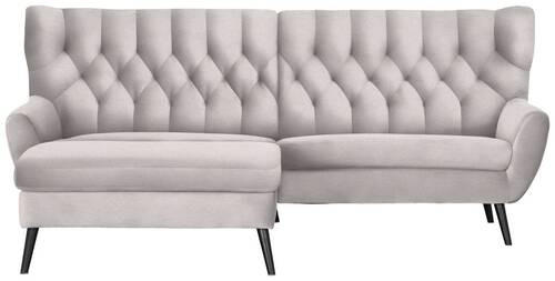 ECKSOFA Beige Flachgewebe  - Beige/Schwarz, Design, Holz/Textil (165/237cm) - Stylife