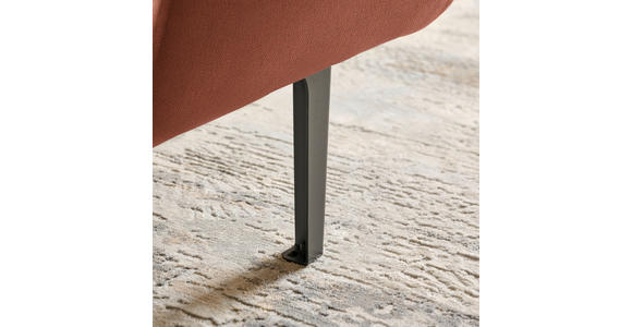 ECKSOFA in Chenille Cognac  167/311 cm  - Cognac/Schwarz, Design, Textil/Metall (167/311cm) - Xora