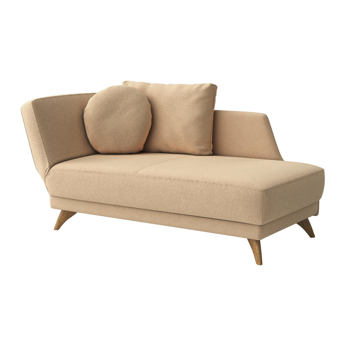 RÉCAMIERE in Flachgewebe Beige  - Eichefarben/Beige, Modern, Holz/Textil (205/74/94cm) - Bali