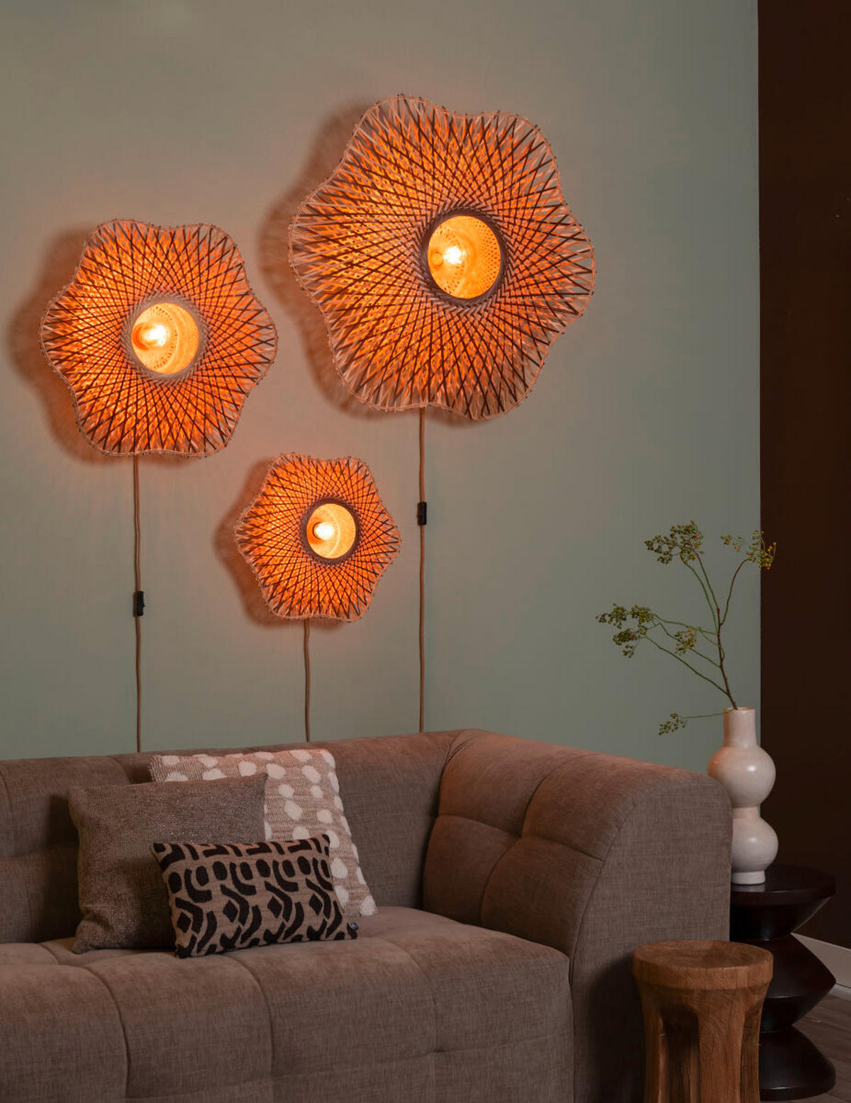 VÄGGLAMPA Good & Mojo 87/20 cm   - naturfärgad, Basics, naturmaterial (87/20cm) - Good & Mojo
