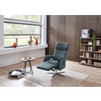 RELAXSESSEL in Leder Blaugrau  - Edelstahlfarben/Blaugrau, Design, Leder/Metall (70/124/85cm) - Cantus