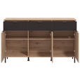 KOMMODE  in 157/92,5/40 cm  - Schwarz/Eiche Artisan, Basics, Holzwerkstoff/Metall (157/92,5/40cm) - Carryhome