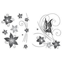 WANDTATTOO  - Schwarz/Weiß, ROMANTIK / LANDHAUS, Kunststoff (25/35cm) - Euroart