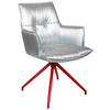 ARMLEHNSTUHL  in Eisen Lederlook  - Rot/Silberfarben, Design, Textil/Metall (59/89,5/63cm) - Novel