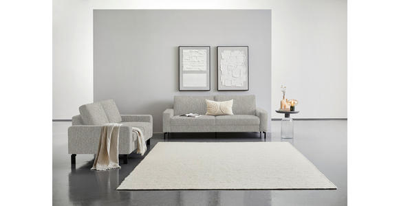 2-SITZER-SOFA  in Flachgewebe Greige  - Greige/Schwarz, Design, Textil/Metall (178/86/97cm) - Hom`in