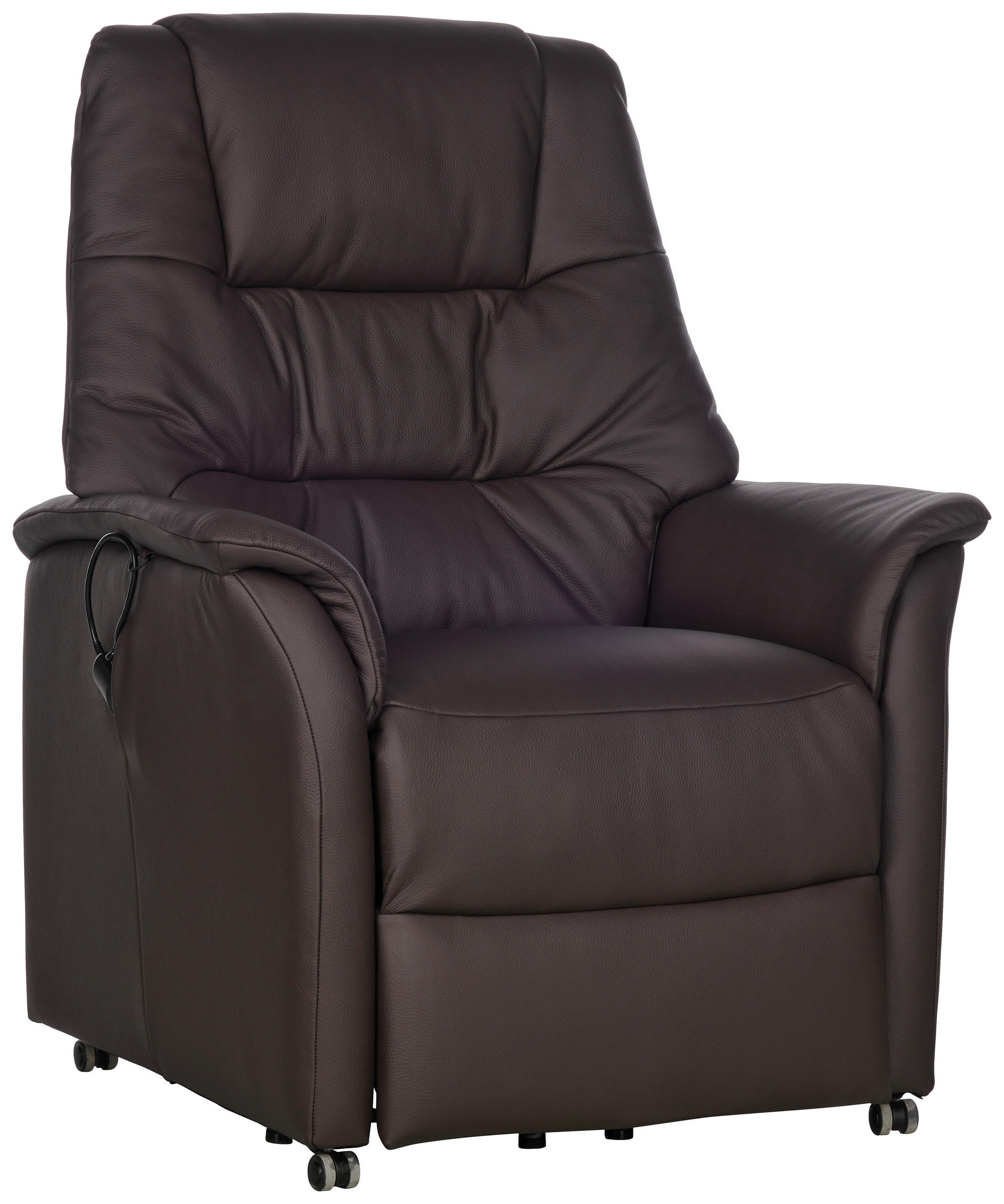 FERNSEHSESSEL  mit Echtleder Dunkelbraun  - Dunkelbraun, KONVENTIONELL, Leder (88/114/88cm) - Welnova