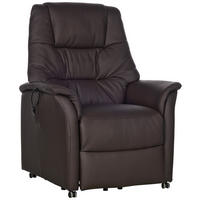 FERNSEHSESSEL in Dunkelbraun  - Dunkelbraun, KONVENTIONELL, Leder (88/114/88cm) - Welnova