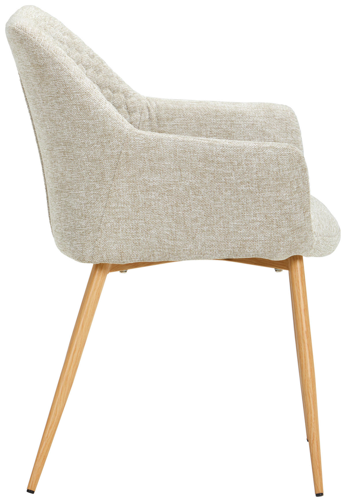 KAROSSZÉK tölgyfa, bézs  - bézs/tölgyfa, Konventionell, textil/fa (56,5/80/58cm) - Livetastic