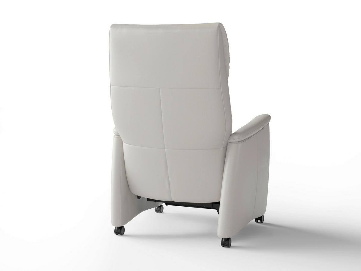 RELAXSESSEL in Leder Weiß  - Schwarz/Weiß, Basics, Leder/Kunststoff (76/119/84cm) - Sit & More