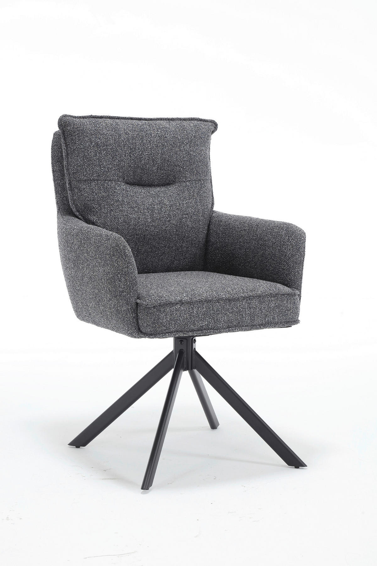 ARMLEHNSTUHL  in Struktur  - Anthrazit/Schwarz, MODERN, Textil/Metall (60/93/67cm) - Livetastic