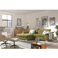 ECKSOFA  in Mikrofaser Grün  180/265 cm  - Chromfarben/Grün, Design, Textil/Metall (180/265cm) - Carryhome