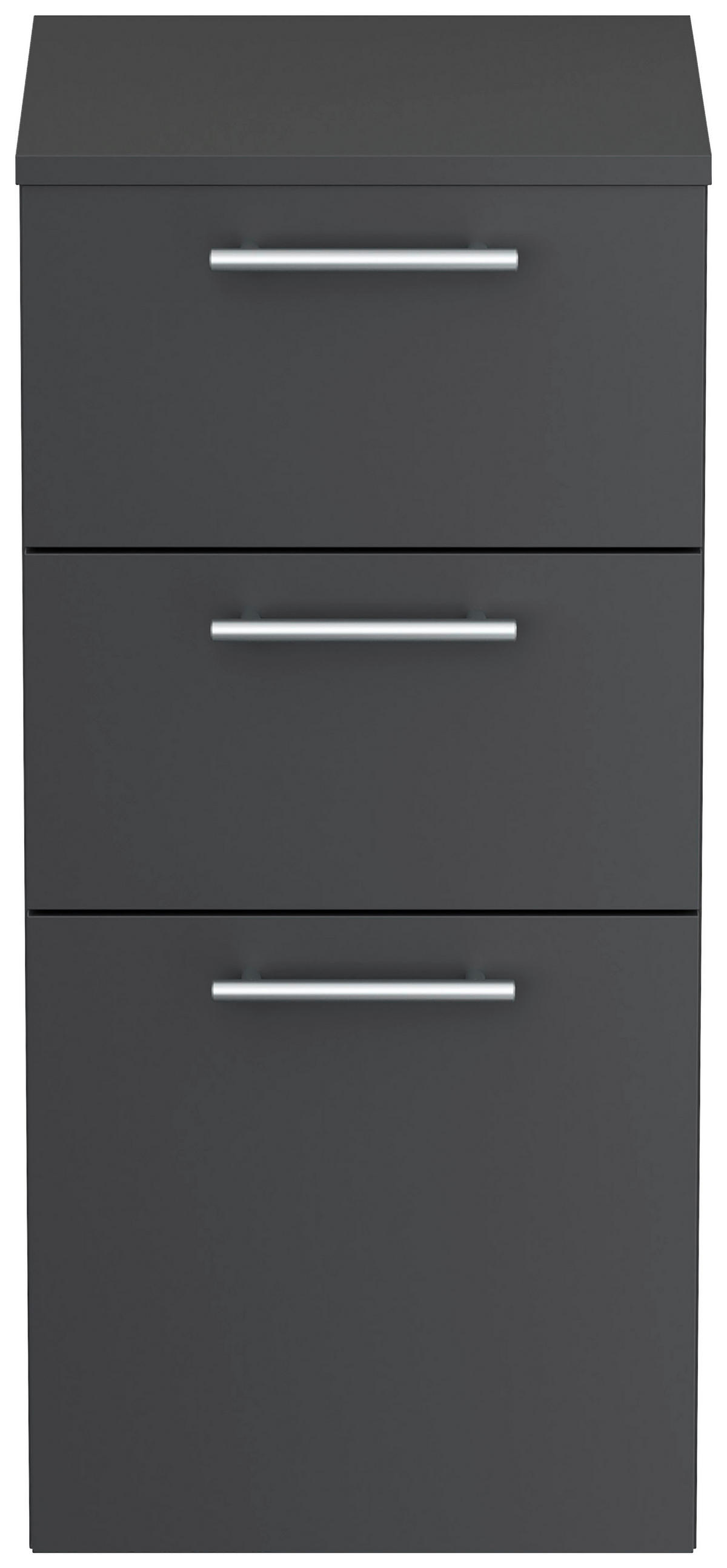 MIDISCHRANK 35,2/75/36,8 cm  - Graphitfarben, Basics, Holzwerkstoff/Metall (35,2/75/36,8cm) - MID.YOU