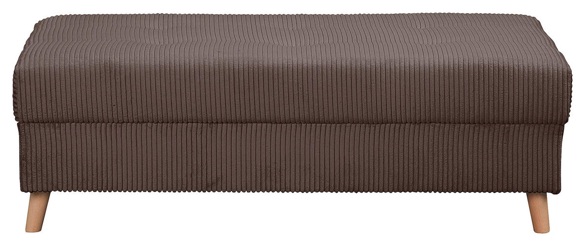 ECKSOFA inkl. Hocker Ariella Braun Cord  - Naturfarben/Braun, Design, Holz/Textil (161/231cm) - Livetastic