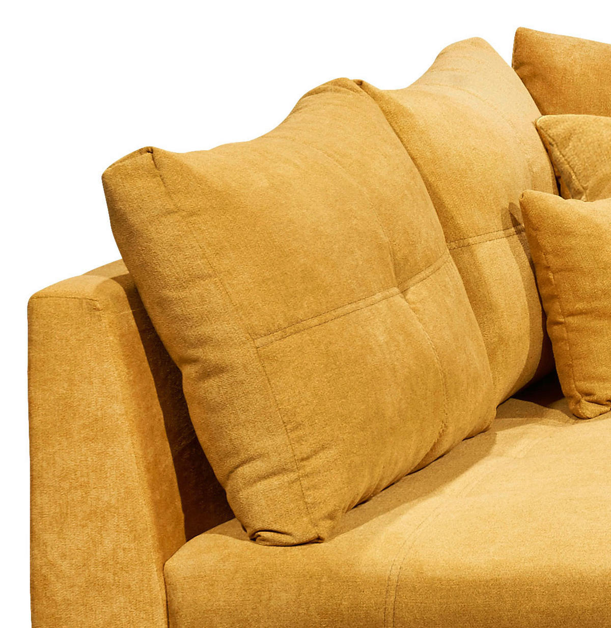 ECKSOFA in Mikrovelours Gelb  - Gelb/Schwarz, Basics, Holzwerkstoff/Kunststoff (176/248cm) - MID.YOU