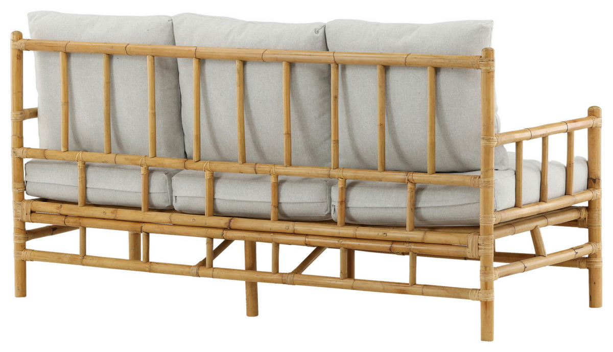 LOUNGESOFA 180/88/77 cm Bambus, Rattan  - Hellbraun/Creme, KONVENTIONELL, Holz/Textil (180/88/77cm) - Gardenson
