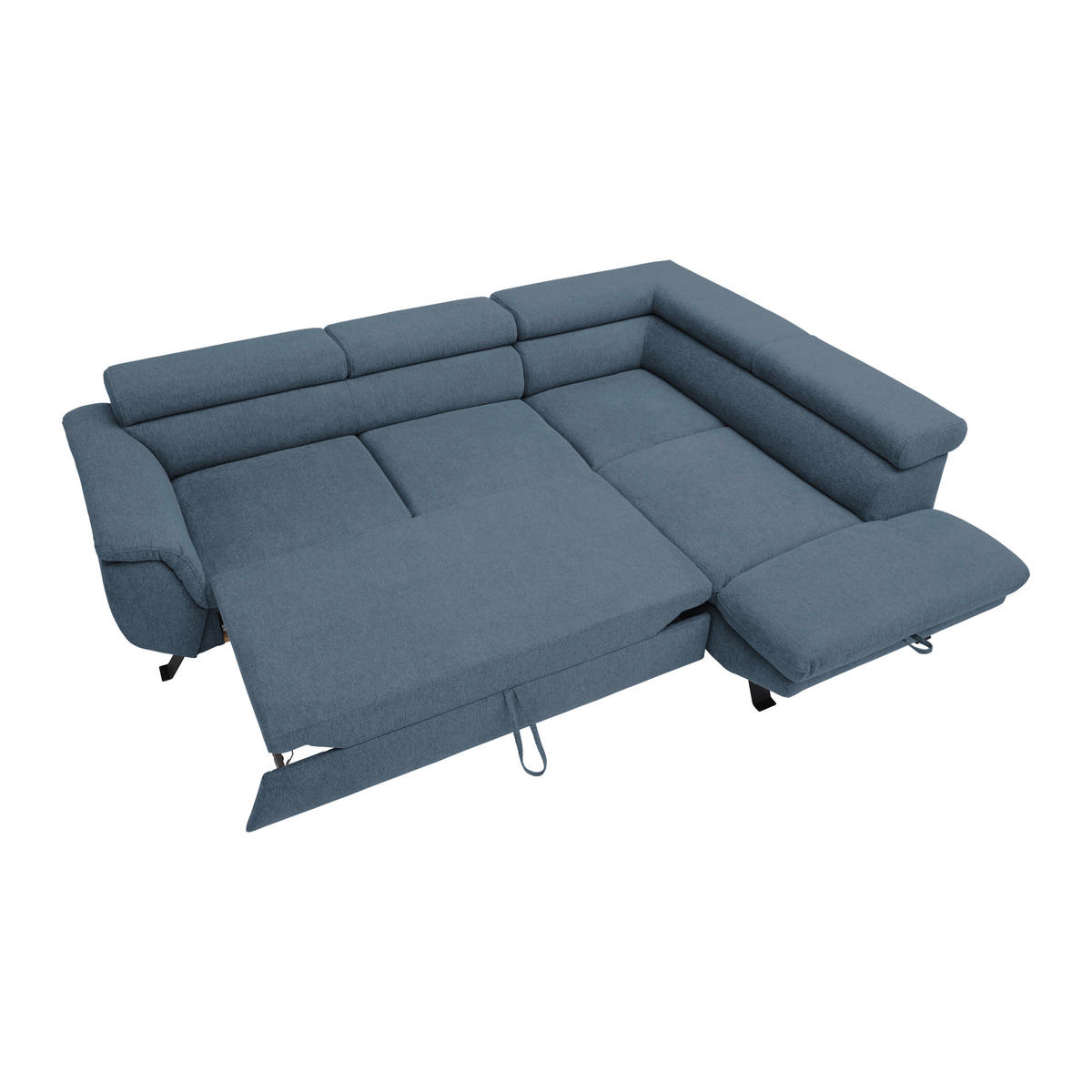 HÖRNSOFFA i vävt tyg kunglig blå  - kunglig blå/svart, Modern, metall/textil (257/198cm) - MID.YOU