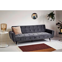 SCHLAFSOFA Samt Grau, Opal  - Goldfarben/Opal, MODERN, Holz/Textil (213/83/83cm) - Livetastic