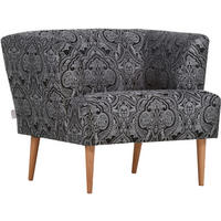 FÅTÖLJ i textil grå, svart  - bokfärgad/grå, Design, trä/textil (85/71/80cm) - MID.YOU