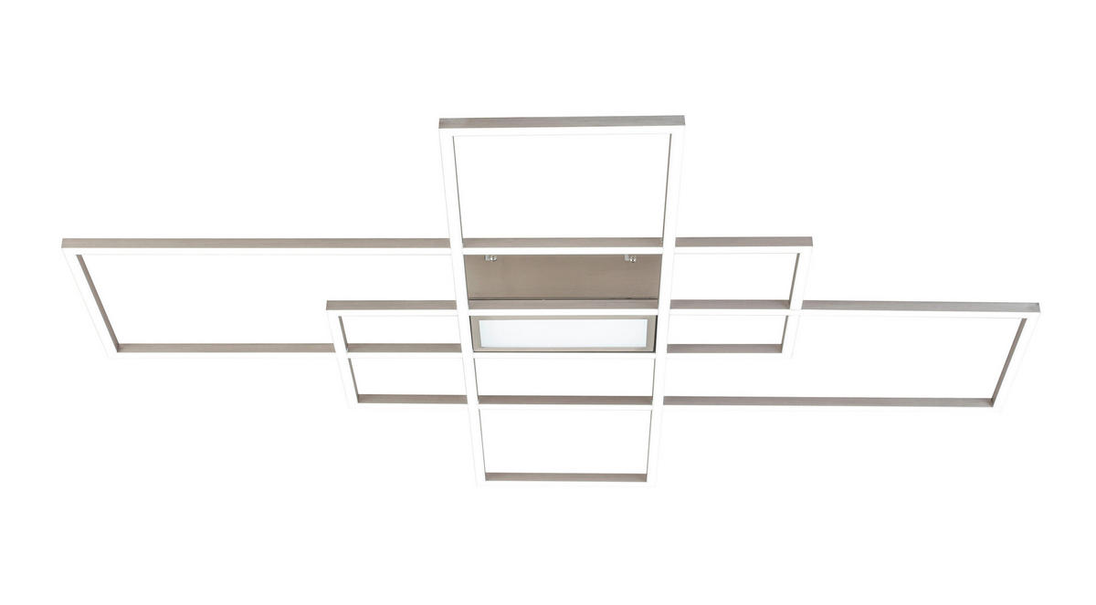 STROPNÍ LED SVÍTIDLO, 100/75/7,5 cm - barvy niklu, Design, kov/plast (100/75/7,5cm) - Novel