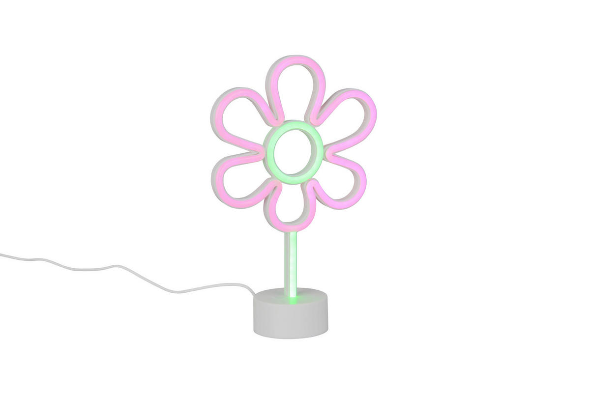 LED-TISCHLEUCHTE Rose 21/31/8,5 cm  - Weiß, LIFESTYLE, Kunststoff (21/31/8,5cm)