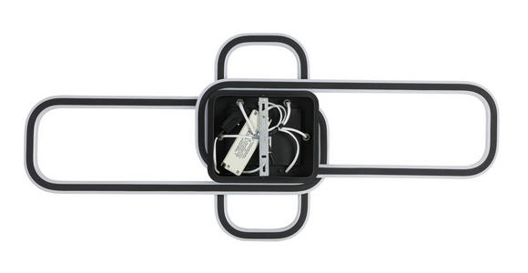 LED-DECKENLEUCHTE 103/46/11 cm   - Schwarz/Weiß, Design, Kunststoff/Metall (103/46/11cm) - Novel