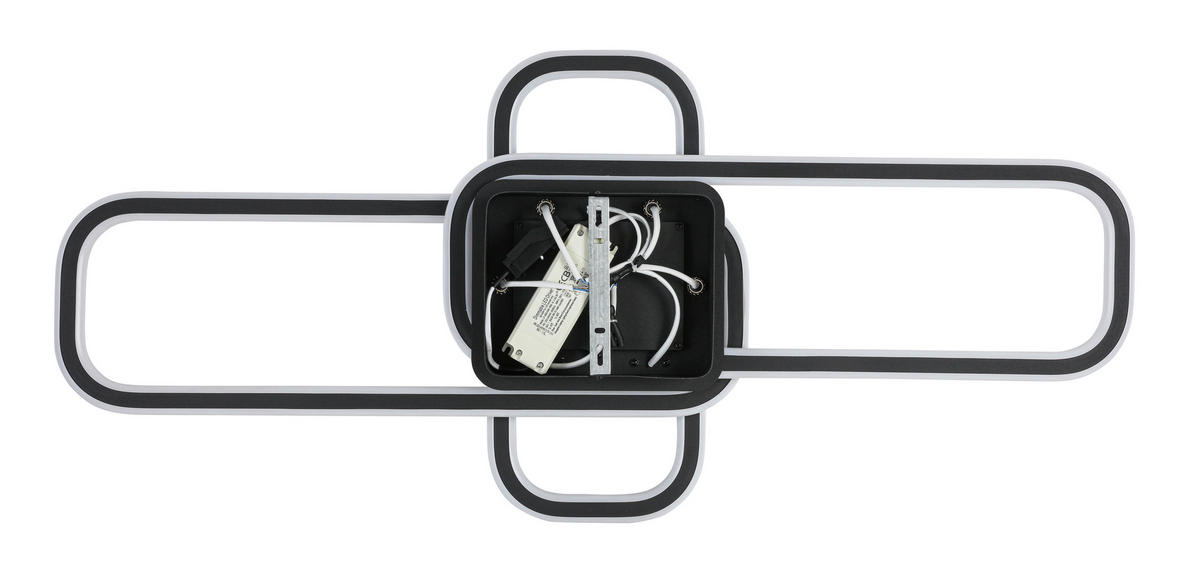 STROPNÍ LED SVÍTIDLO, 103/46/11 cm - bílá/černá, Design, kov/plast (103/46/11cm) - Novel