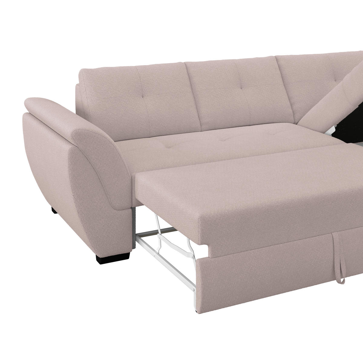 ECKSOFA Greige  - Greige/Schwarz, Konventionell, Textil (278/187cm) - MID.YOU