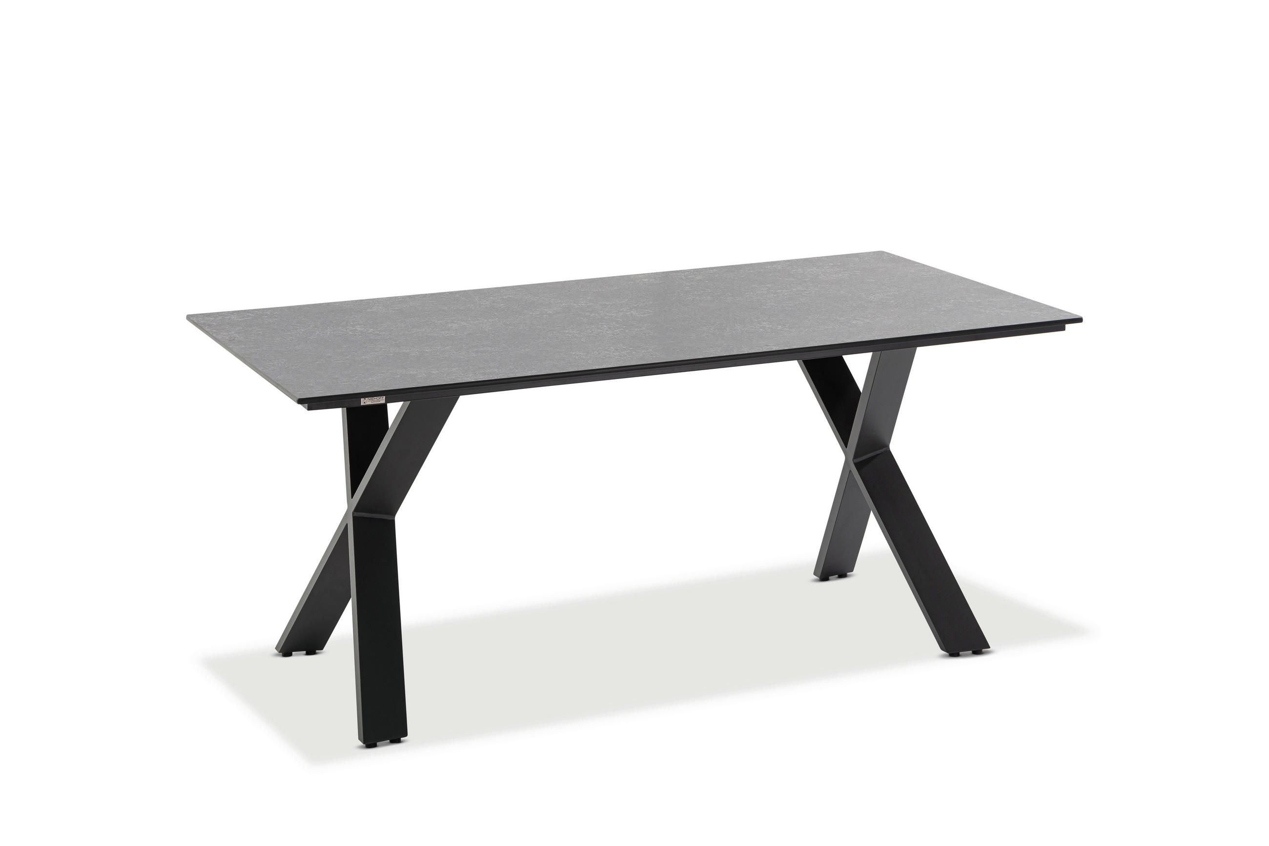 GARTENTISCH Kunststoff Anthrazit, Grau rechteckig  - Anthrazit/Grau, Design, Kunststoff/Metall (160/95/76cm)