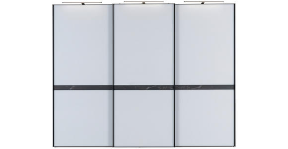 SCHWEBETÜRENSCHRANK 280/222/68 cm 3-türig  - Schwarz/Grau, Design, Glas/Holzwerkstoff (280/222/68cm) - Moderano