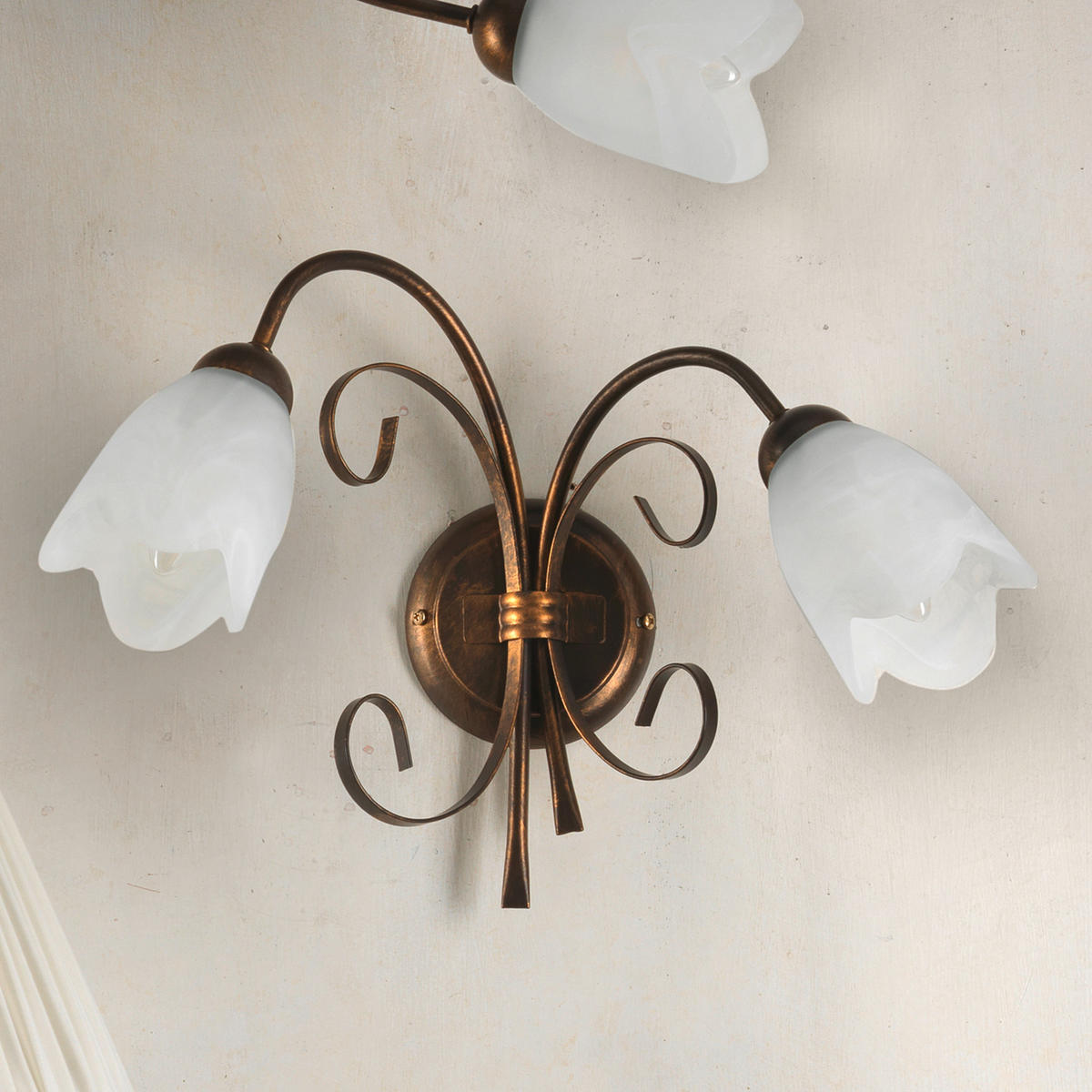 WANDLEUCHTE 45/30/23 cm   - Cognac, KONVENTIONELL, Glas/Metall (45/30/23cm)