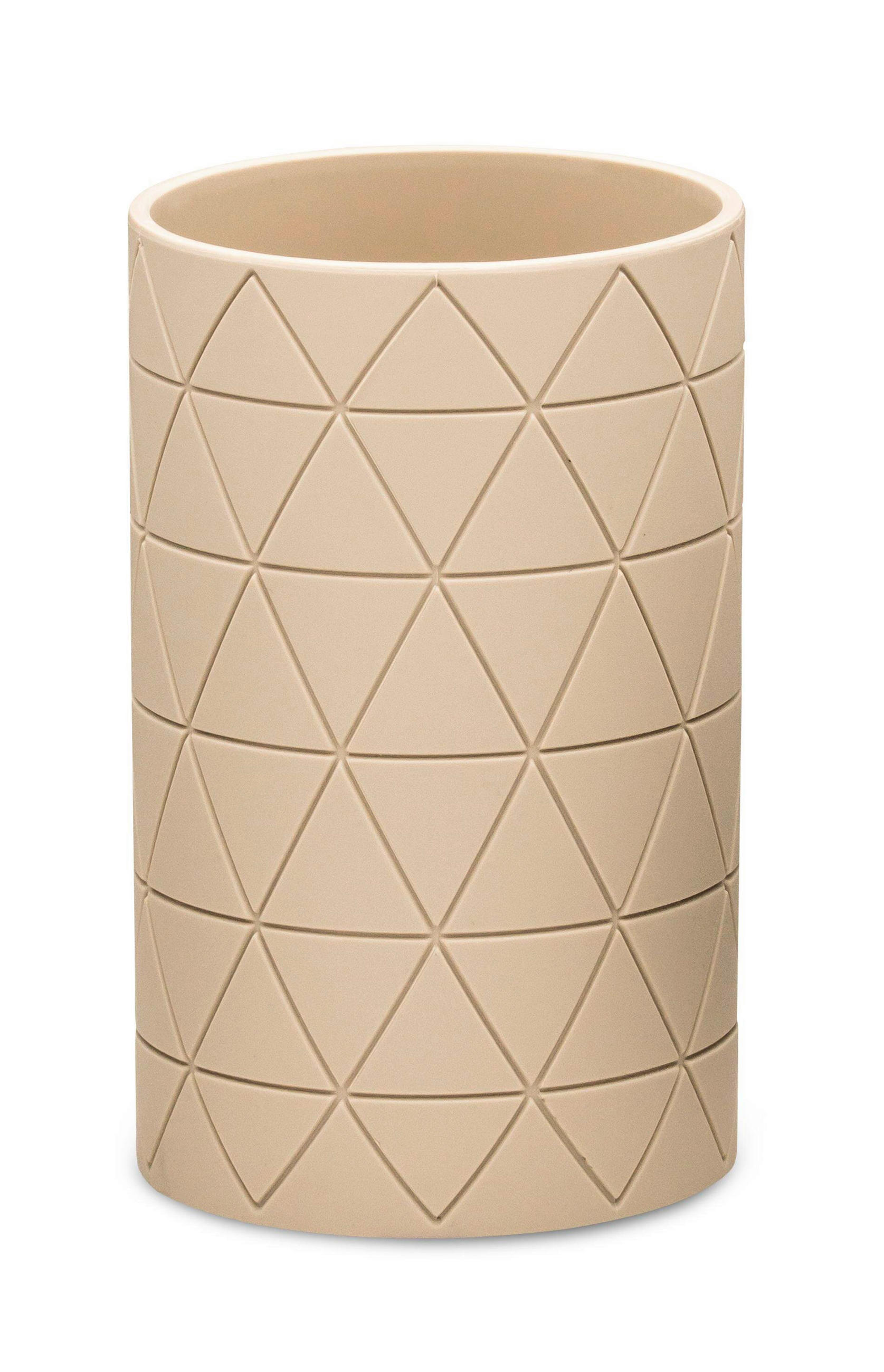 POHÁR NA ZUBNÉ KEFKY béžová - béžová, Basics, plast (7,3/11,7/7,3cm) - Sadena