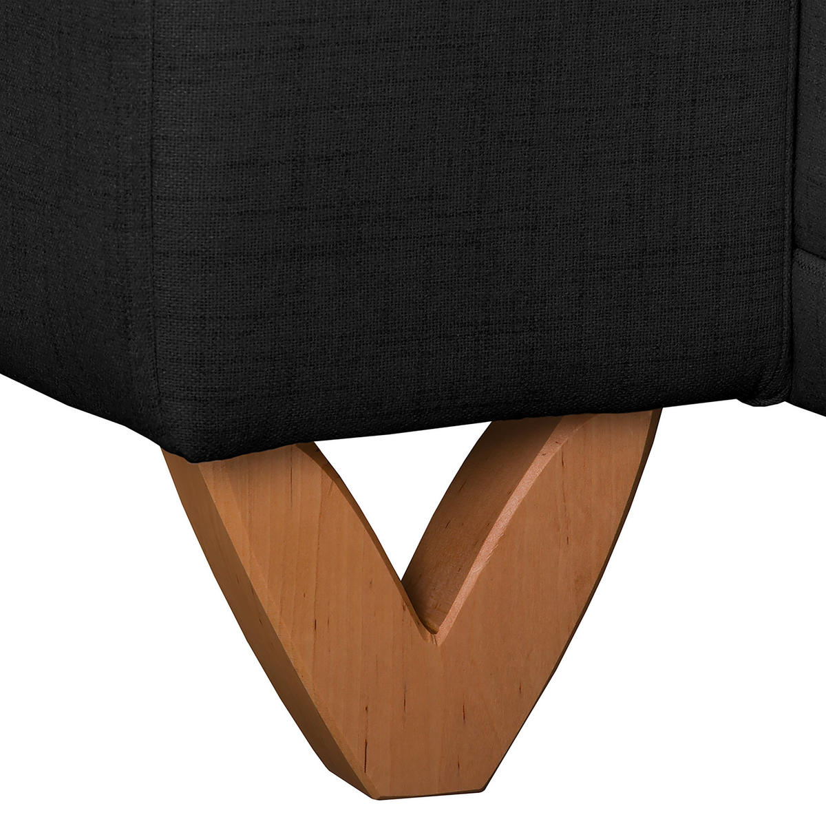 ECKSOFA Bella Schwarz Textilgeflecht  - Wengefarben/Schwarz, Design, Holz/Textil (257/174cm) - Livetastic
