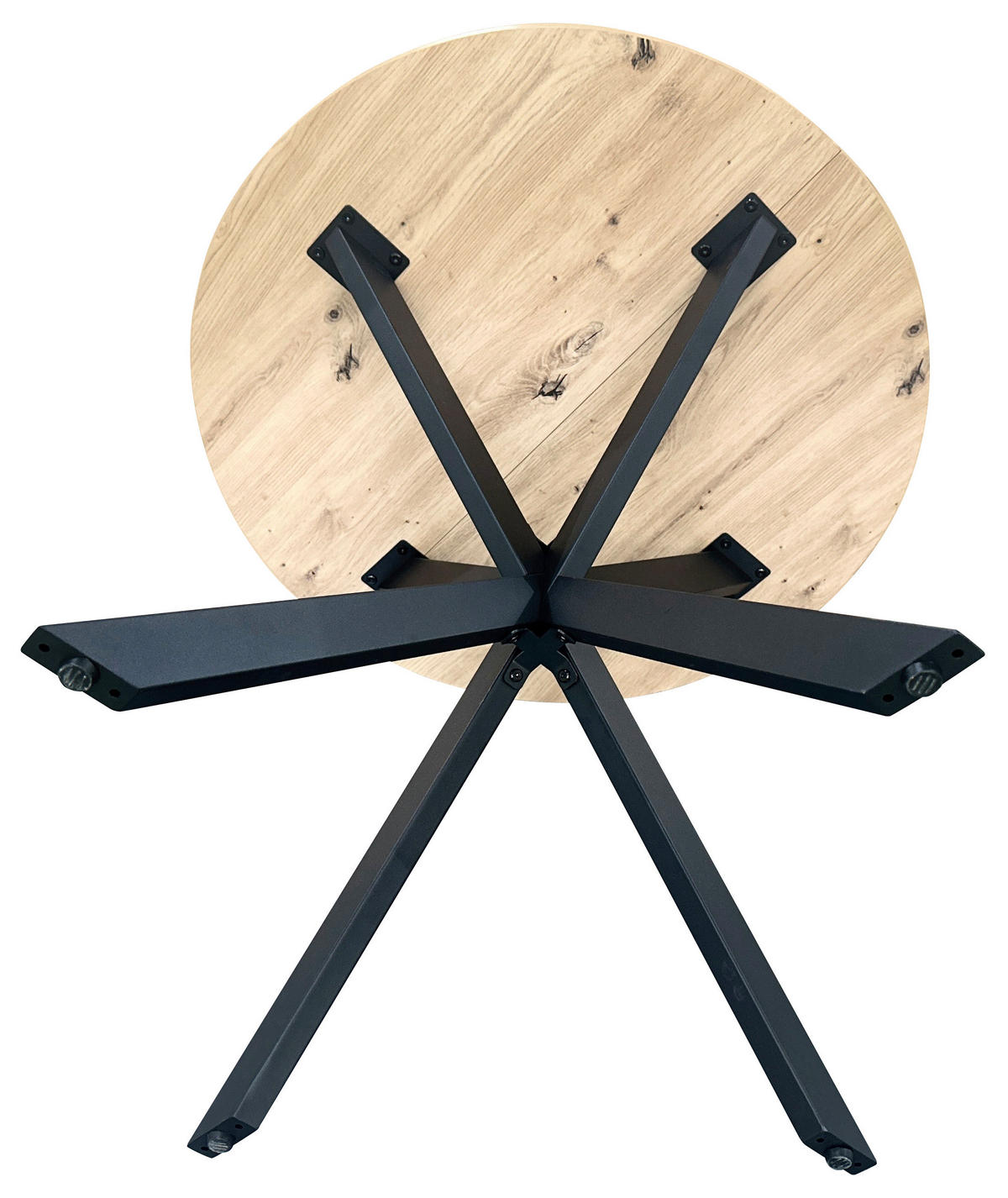 ESSTISCH in Metall, Holzwerkstoff 80/80/75 cm   - Eichefarben/Schwarz, Modern, Holzwerkstoff/Metall (80/80/75cm) - MID.YOU