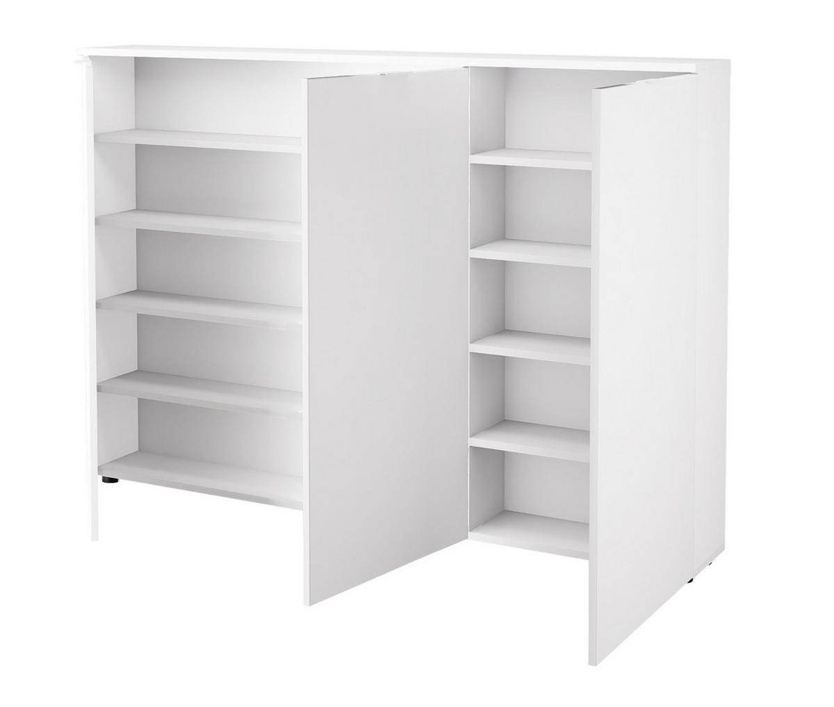 SCHUHSCHRANK Weiß  - Schwarz/Weiß, Design, Holzwerkstoff/Metall (100/103/22cm) - Livetastic