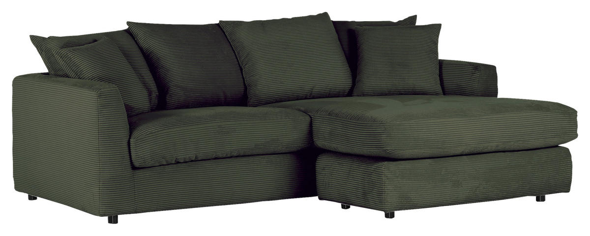 Freisteller von home24 ECKSOFA Dunkelgrün Cord.