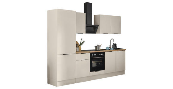 KÜCHENBLOCK in Kaschmir - Kaschmir/Schwarz, Basics, Holzwerkstoff/Metall (270/211/60cm) - Xora