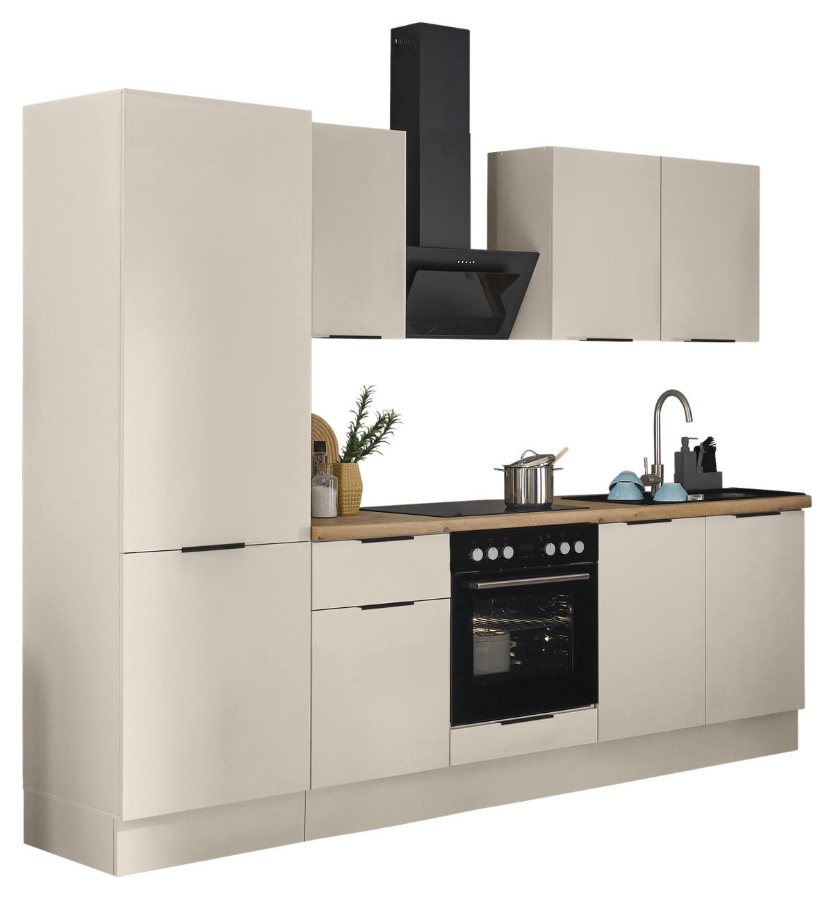 KÜCHENBLOCK   in Kaschmir  - Kaschmir/Schwarz, Basics, Holzwerkstoff/Metall (270/211/60cm) - Carryhome
