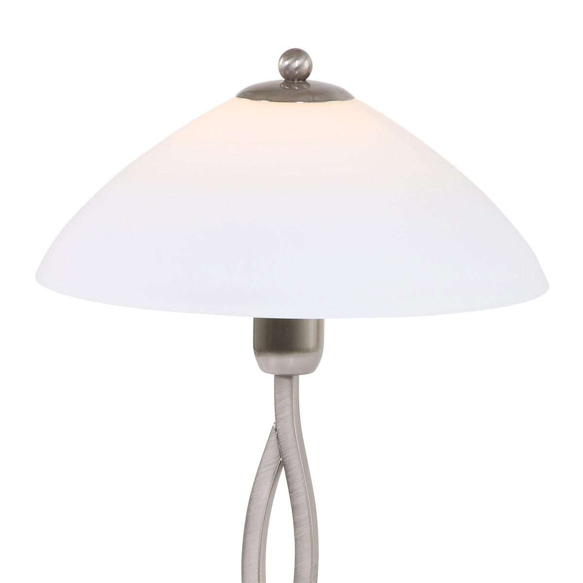 TISCHLEUCHTE 25/45 cm   - Edelstahlfarben/Weiß, KONVENTIONELL, Glas/Metall (25/45cm)