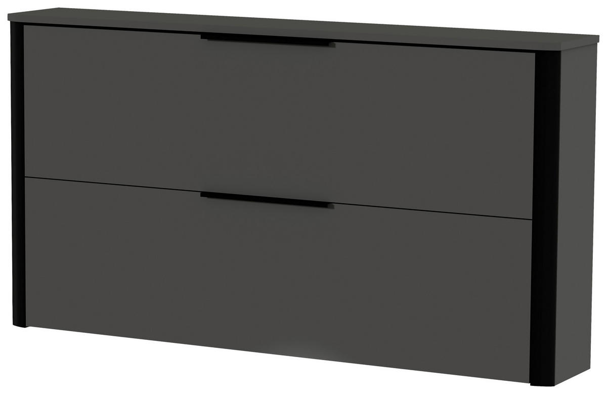 GARDEROBE 4-teilig  in 200/191/34 cm  - Anthrazit/Schwarz, Design, Glas/Holzwerkstoff (200/191/34cm) - Dieter Knoll