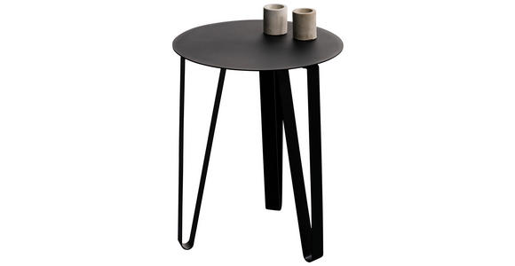 COUCHTISCH 40/40/50 cm rund Schwarz  - Schwarz, Design, Metall (40/40/50cm) - Xora