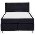 BOXSPRINGBETT 140/200 cm  in Graphitfarben  - Alufarben/Graphitfarben, KONVENTIONELL, Textil/Metall (140/200cm) - Dieter Knoll