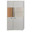 HIGHBOARD  in 83,3/154,1/37,4 cm  - Anthrazit/Eschefarben, KONVENTIONELL, Glas/Holzwerkstoff (83,3/154,1/37,4cm) - Hom`in