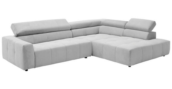 ECKSOFA Hellgrau Feincord  - Hellgrau/Schwarz, KONVENTIONELL, Kunststoff/Textil (311/219cm) - Hom`in