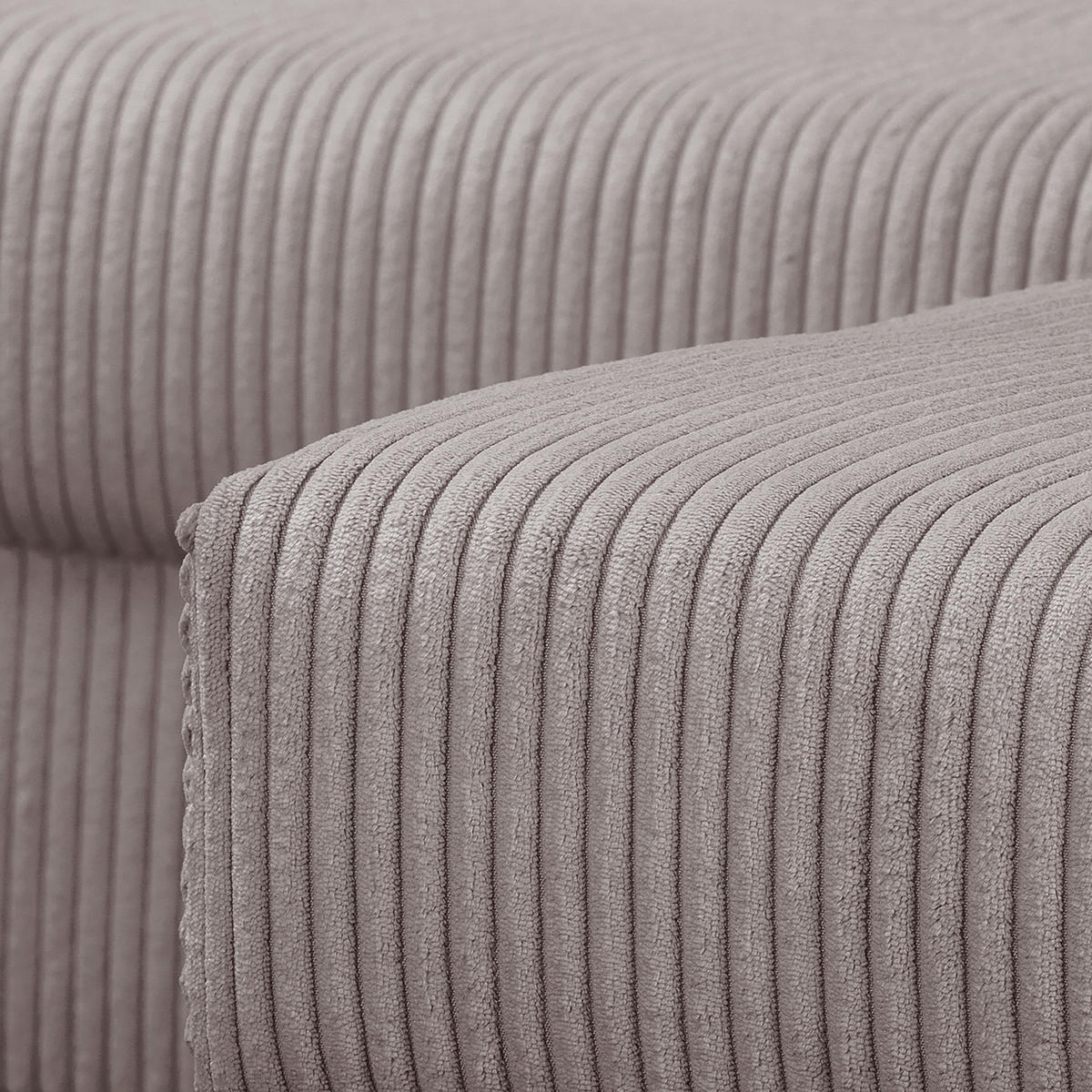 ECKSOFA inkl. Hocker Ariella Grau Cord  - Naturfarben/Grau, Design, Holz/Textil (231/161cm) - Livetastic