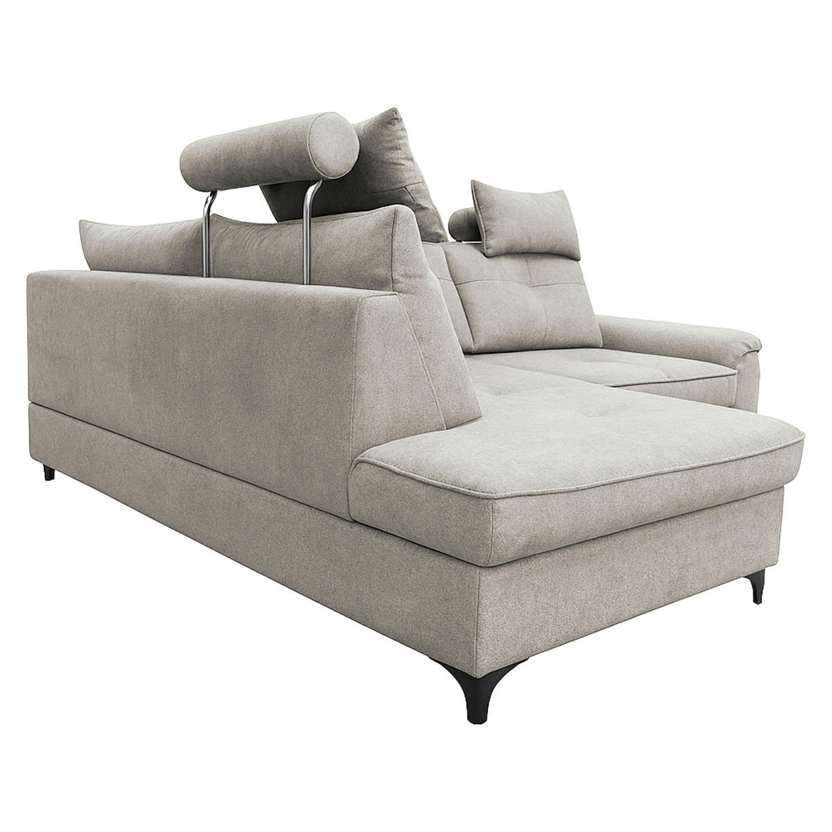 ECKSOFA SOLEI in Chenille Grau  203/265 cm  - Schwarz/Grau, Design, Kunststoff/Textil (203/265cm) - MID.YOU