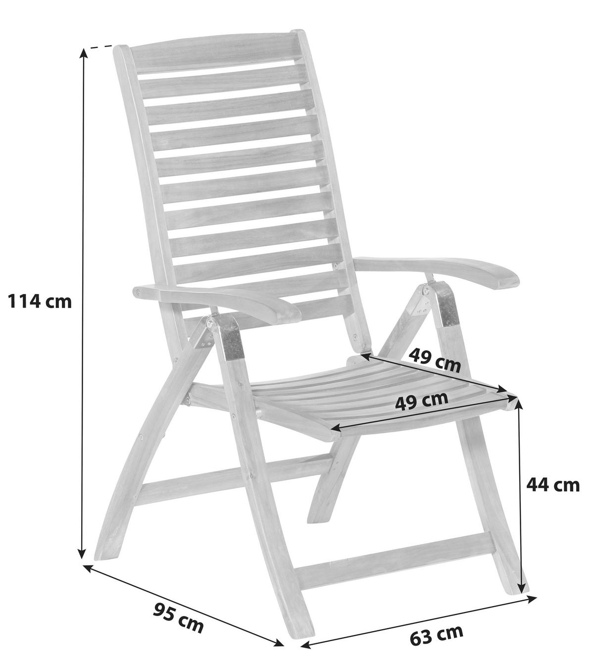 GARTENKLAPPSESSEL Akazie Akaziefarben  - Akaziefarben, ROMANTIK / LANDHAUS, Holz (63/114/95cm) - Gardenson