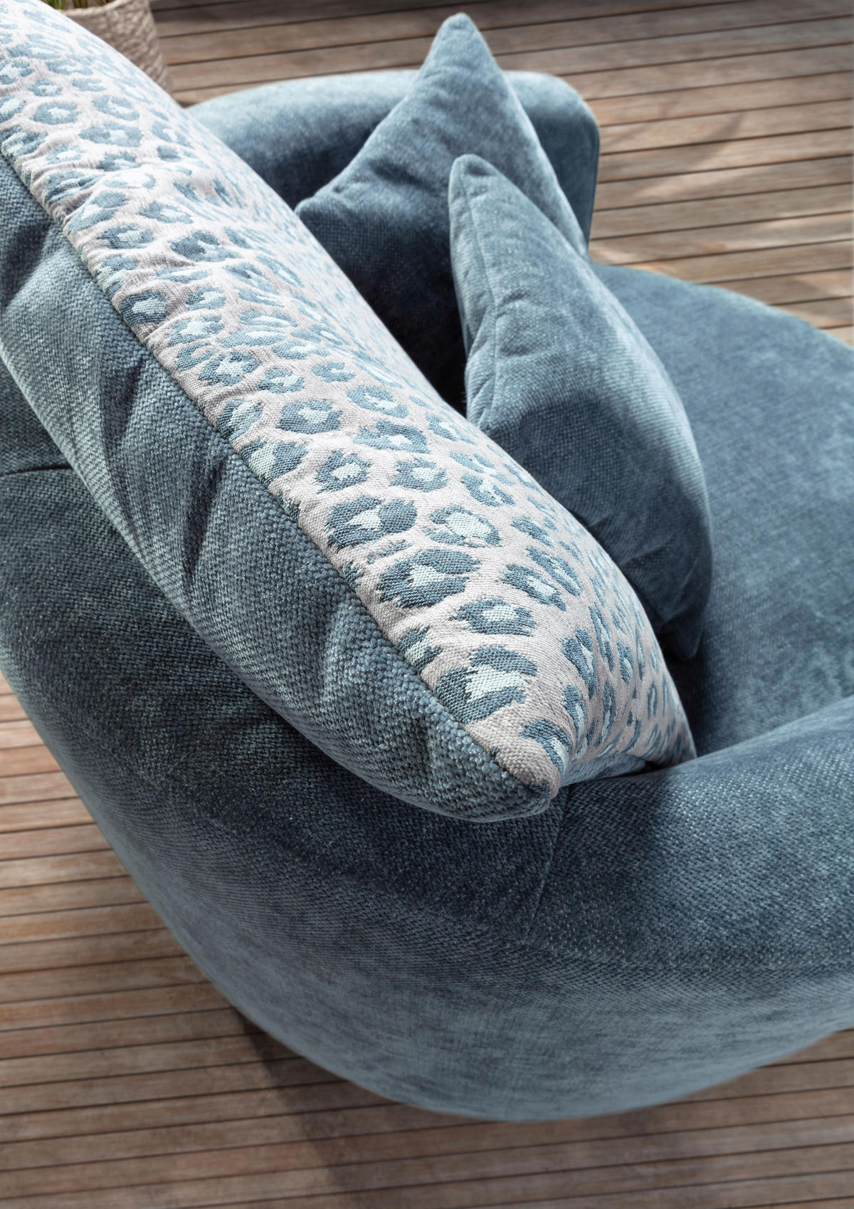 SESSEL in Flachgewebe Blau  - Blau/Multicolor, KONVENTIONELL, Textil/Metall (115/72/115cm) - Carryhome